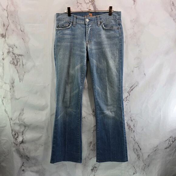 7 For All Mankind Jeans Womens 29 Vintage Y2K Light Wash Mid Rise Boot Denim - Picture 6 of 12